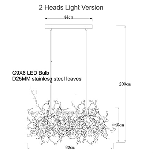 Lustre LED en acier inoxydable chrome pour salon