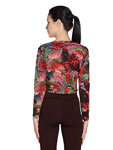 Image of CHKOKKO Women's Polyester Regular Fit Round Neck Full Sleeves Gym Crop Top