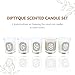 Diptyque Set of 5 Home Scented Aromatherapy Wax Candles - Travel Size, Small Scended Candles Holiday Gift Set: Baies, Roses, Figuier, Feuille de Lavande, Feu de Bois