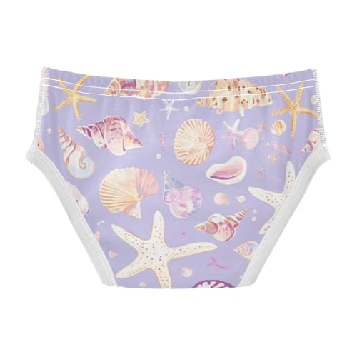 KLL Seashells Different Shapes and Starfish Lilac Toddler Boy Comfort Training Underwear Cute Undies2