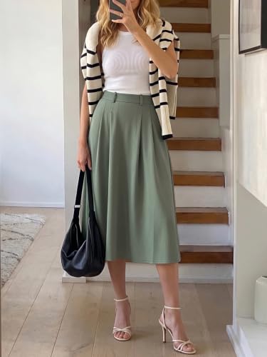 Image of Casly Lamiit A-Line Midi Skirts for Women Business Skirt