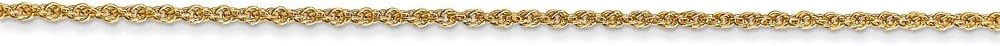 Solid 14k Yellow Gold 1.1mm Children Boy Girl Baby Kids Rope Chain Necklace - with Secure Lobster Lock Clasp -