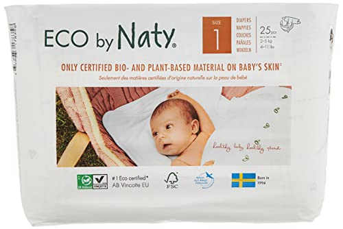 Eco by naty Couches écologiques T1-2-5 kgs - Le Paquet de 25 couches Cover