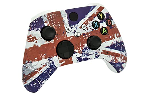 Image of Hand Airbrushed Fade Custom Controller Compatible with Xbox Series X /S & Xbox One (Series X /S U.K Flag /White)