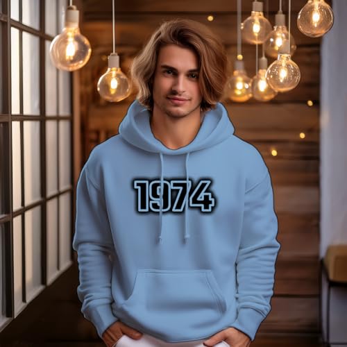 Hoodie 1974 bleu ciel unisexe en molleton premium durable - 2