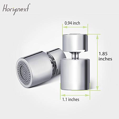 Horiznext Faucet Aerator For Kitchen Bathroom Sink, Tap Head Sprayer 360 Degree Swivel Filter Attachment Hose Extender No Splash Water Nozzle (1 Pc With Adapter) #TOP3