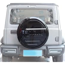Spare Tire Cover Compatible ABS Waterproofs Dust-Proof Universal Spare Wheel Tire Cover Fit for Suzuki Jimny JB64 JB74 2019 2020 2021 2022 2023 2024 2025 Travel Trailer,Glossy Black Wheel Diameter