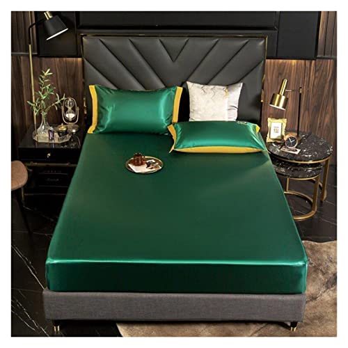 Las sábanas, Juego de Cama de Seda Multicolor en Varios tamaños(Green,120x200cm 2pcs)