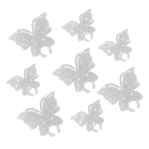Image of Wevdn 8 PCS Butterfly Crystal Car Stickers, Shiny Rhinestone Waterproof Butterfly Car Sticker Decal, Self Adhesive Glitter Decoration Stickers for Car Bumper Window Laptops Luggage (White)