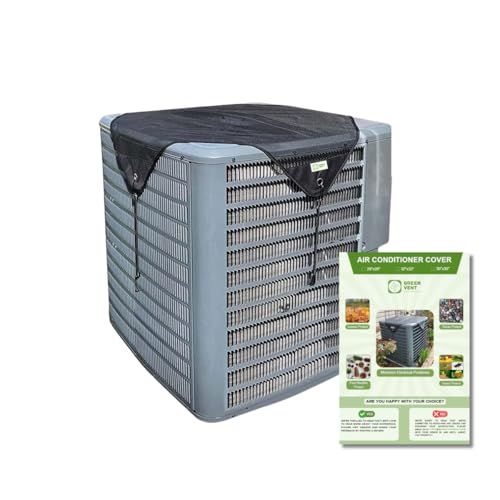 Green Vent AC Cover for Outside Units – Heavy Duty Mesh Top Shield, AC Shade & Debris Screen, Fits 36×36, Bungee Cord Secure