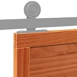 Puerta granero madera maciza pino 80 x 208 cm marrón encerado