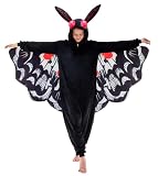 NEWCOSPLAY Unisex Adult White Mothman Onesie Pajamas Animal One Piece Halloween Costume Cosplay Sleepwear (White Mothman, X-Large)