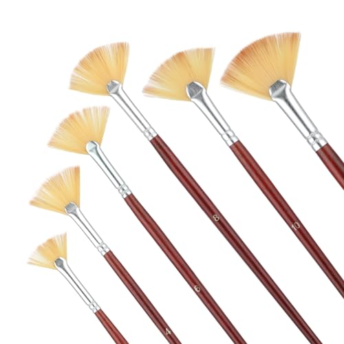 Prasacco 572391_1_BW7QAC0X 6 Pieces Artist Fan Paint Brush Set cover