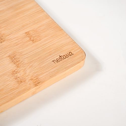 Image of Nestasia Bamboo Wood Chopping Board for Kitchen (35cm x 25cm) | 100% Food Safe, Natural & Organic Cutting Board for Chopping Fruits & Vegetables | Toxin & Chemical-Free