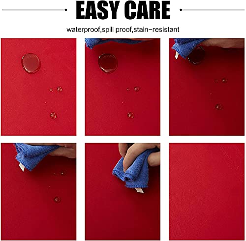Image of Obstal 210GSM Rectangle Red Tablecloth, Rio Red,70 x 90 Inch | Christmas Decorations Table Cloth Waterproof, Table Cover Protector for Holiday Party Use