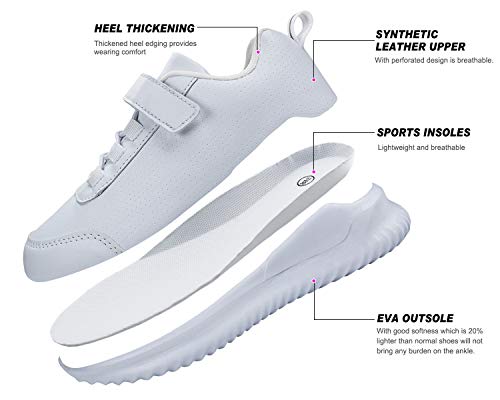 Brooman Kids White School Sneakers Black Uniform Shoes thumb #3