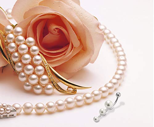 White Triple Pearl Ball Dangling Design 925 Sterling Silver Belly Button Piercing Ring Jewelry #TOP4