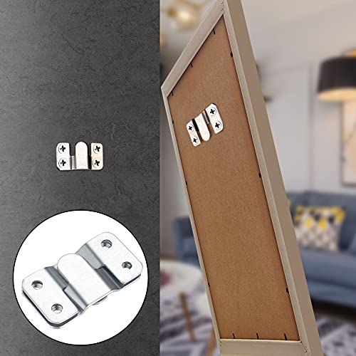10 Pcs Flush Concealed Mount Brackets, Interlocking Photo Frame Hanging Buckles Hooks, Heavy Duty Pictures Headboard Furniture Connector Hangers Hooks for Walls, Mirrors, Photo Frame, Headboard - Image 4