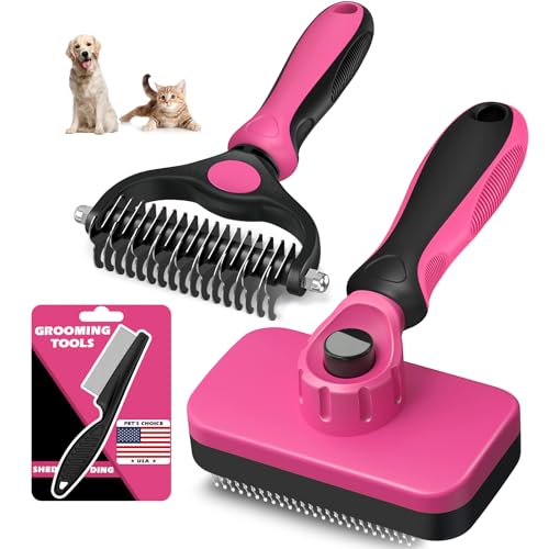 3-Pack Pet Grooming Brushes for Dogs Cats Horses