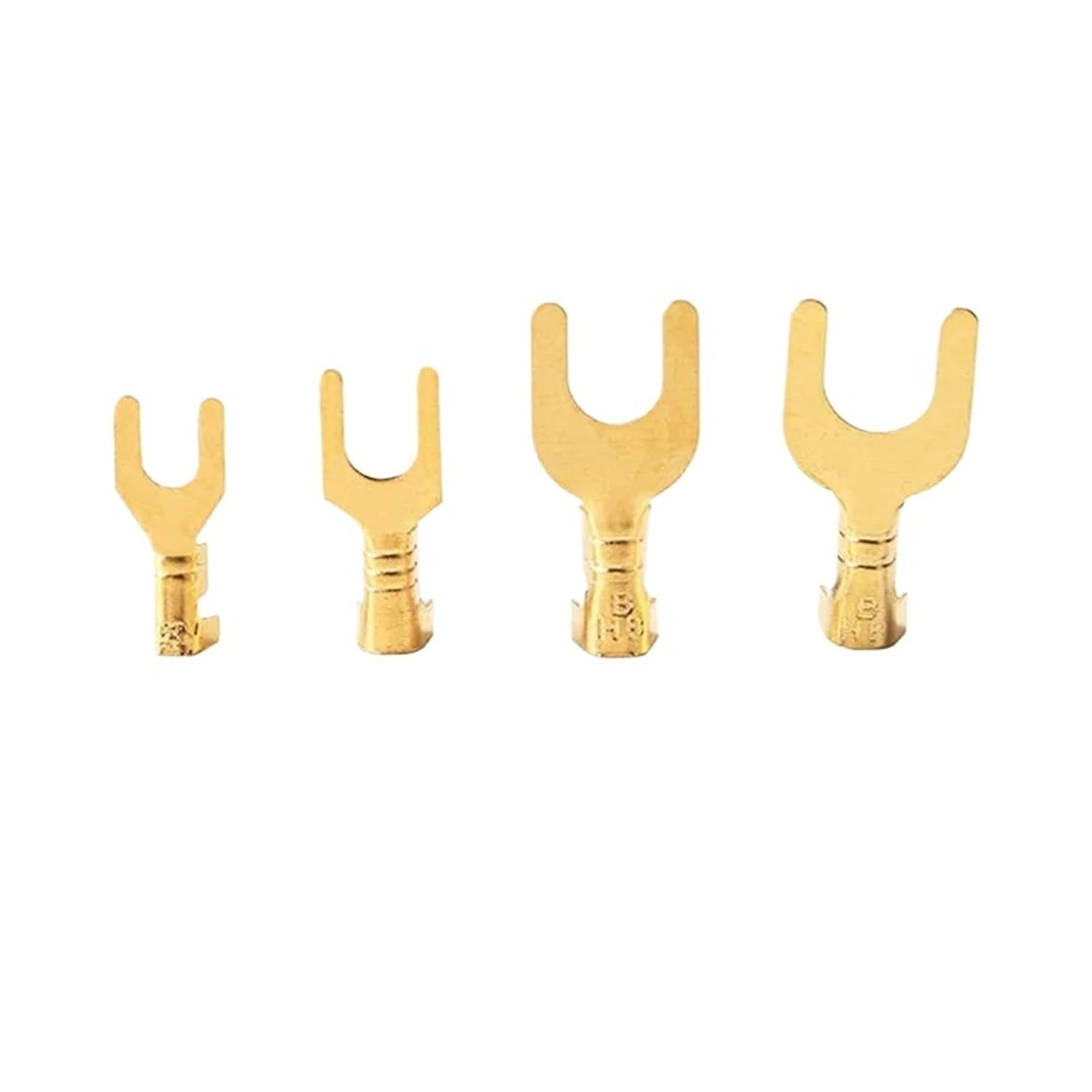 100Pcs M3 M4 M5 M6 Brass Fork Spade U-Type Non-Insulated Wire Connector Electrical Crimp Ground Terminal 0.5-2.5mm(M3)