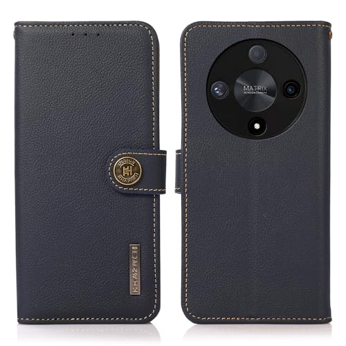 Custodia a portafoglio in vera pelle per Honor 6 Lite modello classico litchi Premium bovina copertura flip cover antiurto Business RFID antifurto con slot per schede