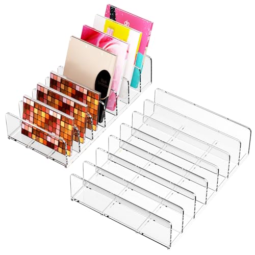 Legpador 2 Stück Schminktisch mit 7 Fächern, Make Up für Aufbewahrung, Kosmetik Organizer Schublade, Schmink Aufbewahrungsboxen, Lidschatten Paletten, für Waschtisch Badezimmer Küche, Transparent