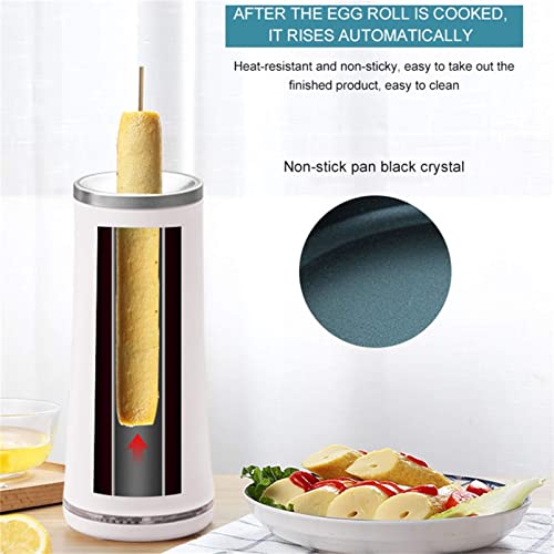 Cakunmik Frühstücksmaschinen Eierkessel elektrischer Mini -Eierrollen Maker Kreativer Eier Master Kocher Automatische elektrische Omelette Eierkocher Edelstahl,Weiß – Bild 3