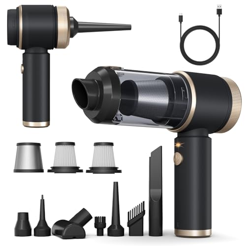 Car Vacuum Cleaner,16000PA Car Vacuum Cordless Powerful with LED Light,Dual HEPA Filters,Type-C Charging Handheld Mini Vacuum, One-Click Empty Compact for Home Cleaning and Office