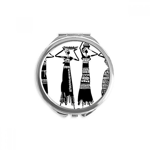 Miroir de poche motif afrique primitive au design totem unique et élégant