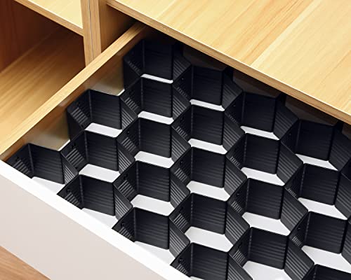 Honeycomb-Separator-Adjustable-Drawer-Organizer-Divider-for-Underwear-Belt-Scarf-Socks-Organizer-Black