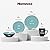 HomeVss Sonoma 16 Piece Stoneware Dinner Set, Outside Black + Inside Handpainted Color Turquoise with speckle