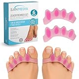 Sanmedix Zehenspreizer für alle Zehen - 3 Paar / 6 Stk. (Rosa, S/M: EU 36-40)