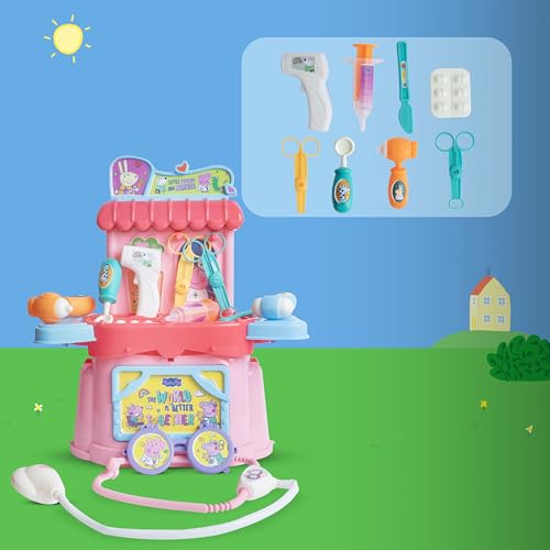 Image of GENIE'S TOY BUS Peppa Pig Doctor Play Toyset| Official Licensed Medical Kit with Stethoscope, Thermometer & Accessories | Pretend Play Toy for Girls & Boys | Ages (3+)