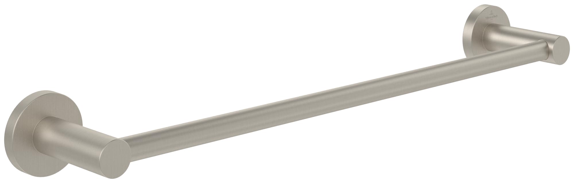 Porte-serviettes long de 504 mm en zinc finition nickel brossé mat pour mur