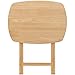 eHemco Oversized Hardwood Folding TV Tray Tables for Eating, 25.5 Inches, Natural, Set of 2