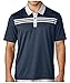 adidas Golf Mens 3-Stripes Textured Polo, Mineral Blue/Stone, Medium