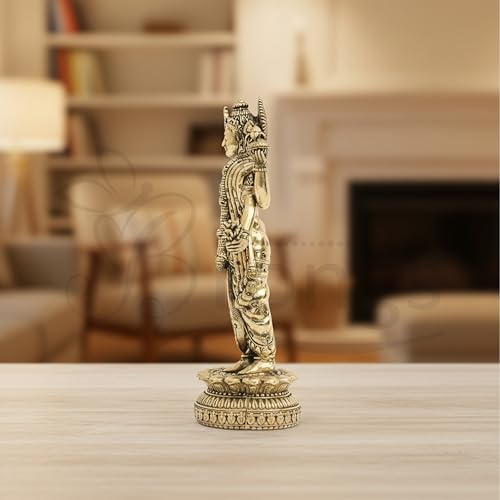 Estatua de Bronce Dhanvantri 13 cm miniatura 4