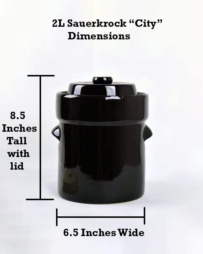 Humble House Fermentation Crock 1/2 Gallon Sauerkrock Sauerkraut Crock with Lid Weights & Pounder - Brown Ceramic Fermenting Crock Kit for Pickling Cabbage Kimchi Vegetables 2 Liter Fermentation Jar - Image 8