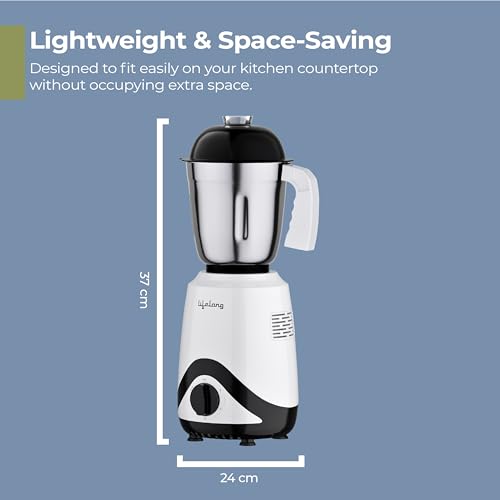 Image of Lifelong Power Pro VX 500W Mixer Grinder | 3 Versatile Stainless Steel Jars (1.5L, 0.85L, 0.4L) | SS Blades, 3 Speed Settings with Pulse | Mixie Blender for Smoothies, Fruit Juice & Purees (Black)