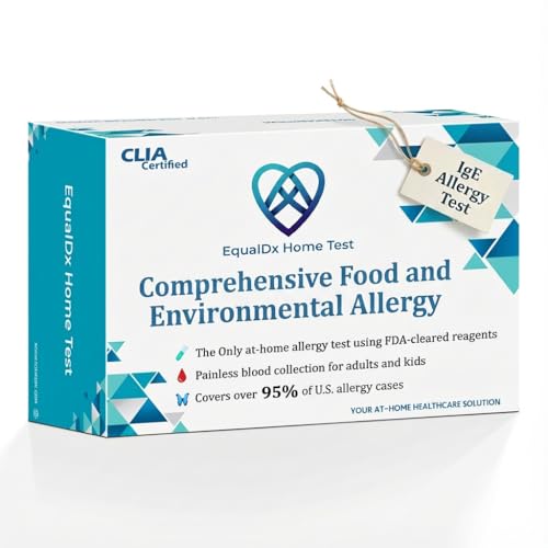 EqualDx Comprehensive Food and Environmental Allergy Test for Adults & Kids- Clinical-Grade Accuracy Cover 95% Food & Inhalant Allergic Reactions Real Serum Sample Painless Collection