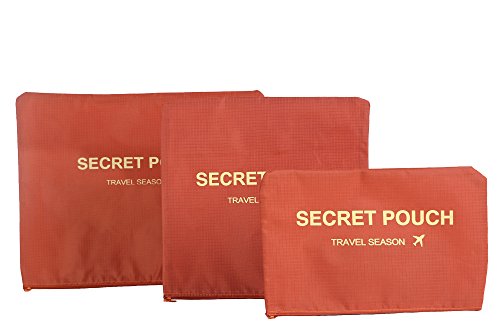 Image of 6 Sets Travel Organizers Packing Cubes Luggage Organizers Compression Pouches (Deep Orange)