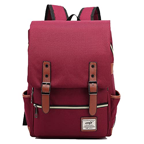 Dressnu Mochila de ombro masculina e feminina, Vinho tinto, 43*29*13.5cm, Mochilas de Mochila