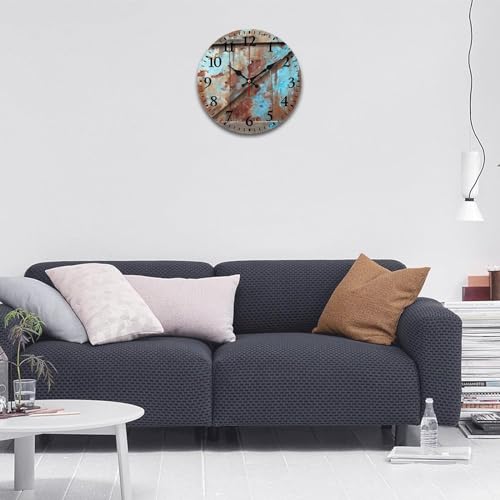 Reloj de pared redondo 40 cm estilo rústico moderno miniatura 6