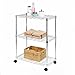 Seville Classics 3-Tier UltraZinc Shelving Cart, 13" D x 22.5" W x 32" H