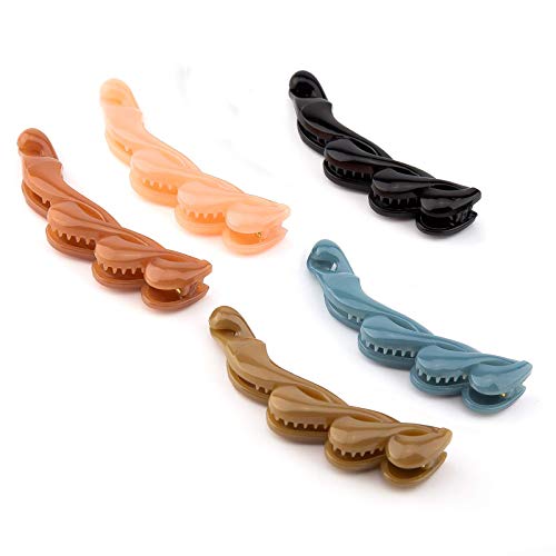 5 Pack Banana Hair Clips Hair Clincher Comb Non Slip No Crease Hair Claws for Girls Women Thick or Medium Hair Hair pins Styling Accessories