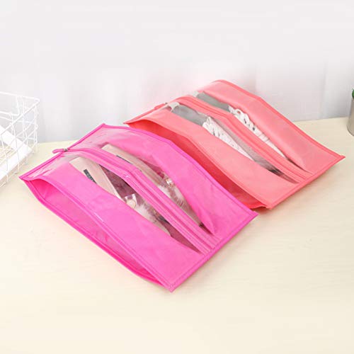 Cabilock Bolsa de armazenamento de sapatos com zíperes duplos transparentes, sacos de armazenamento