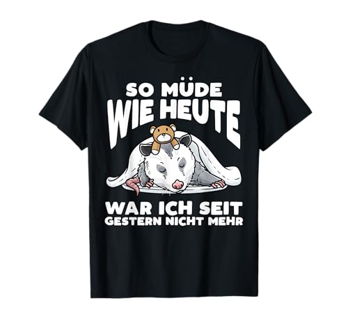 Schlafendes Opossum Mit Kuscheltier Schlaf T-Shirt