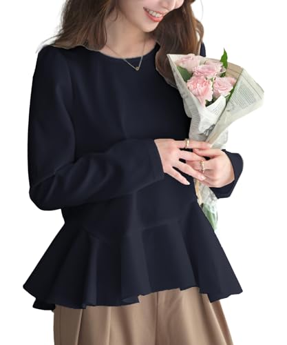 ふくれジャガードのペプラムブラウス│女性らしい雰囲気になるかわいいおすすめは?