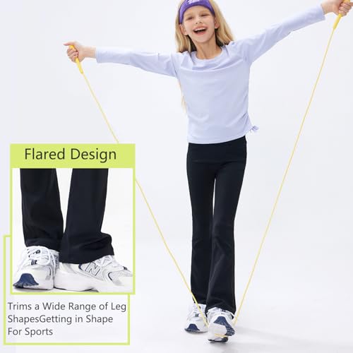 Girls Flare Leggings Teen High Waisted Bell Bottom Pants Dance Yoga Long Bootcut Active Pants for 4-15 Years4