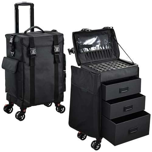 Stagiant 4-in-1 Rolling Makeup Case with Drawers